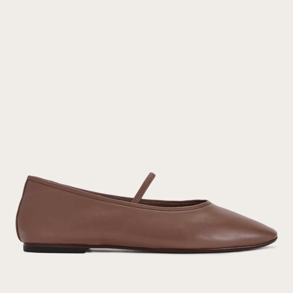 Everlane Shoes - NEW Everlane The Day Mary Jane Rum Brown Leather Slip-On Ballet Flats 8